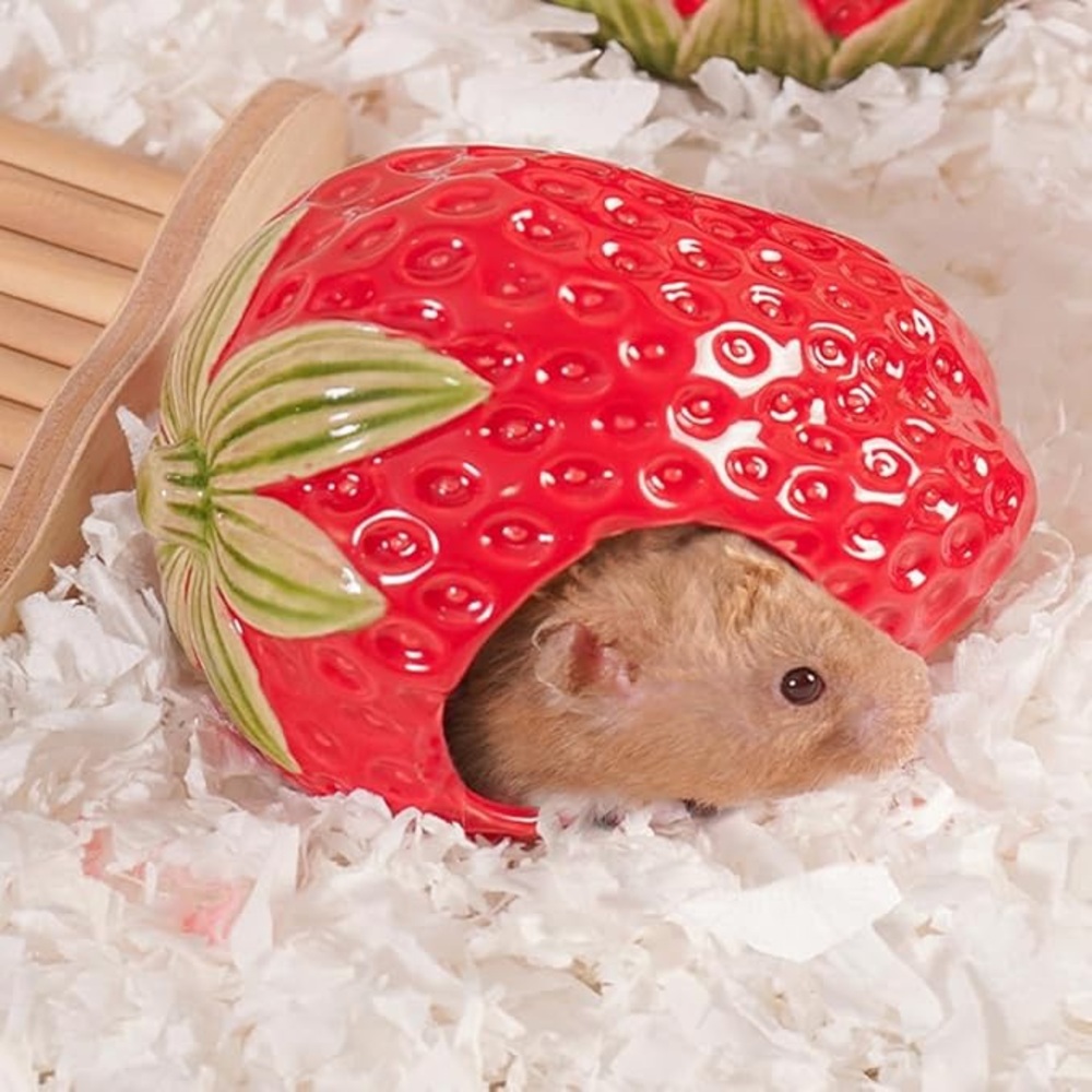 Ceramic Strawberry Hamster Hideout (New in Box)